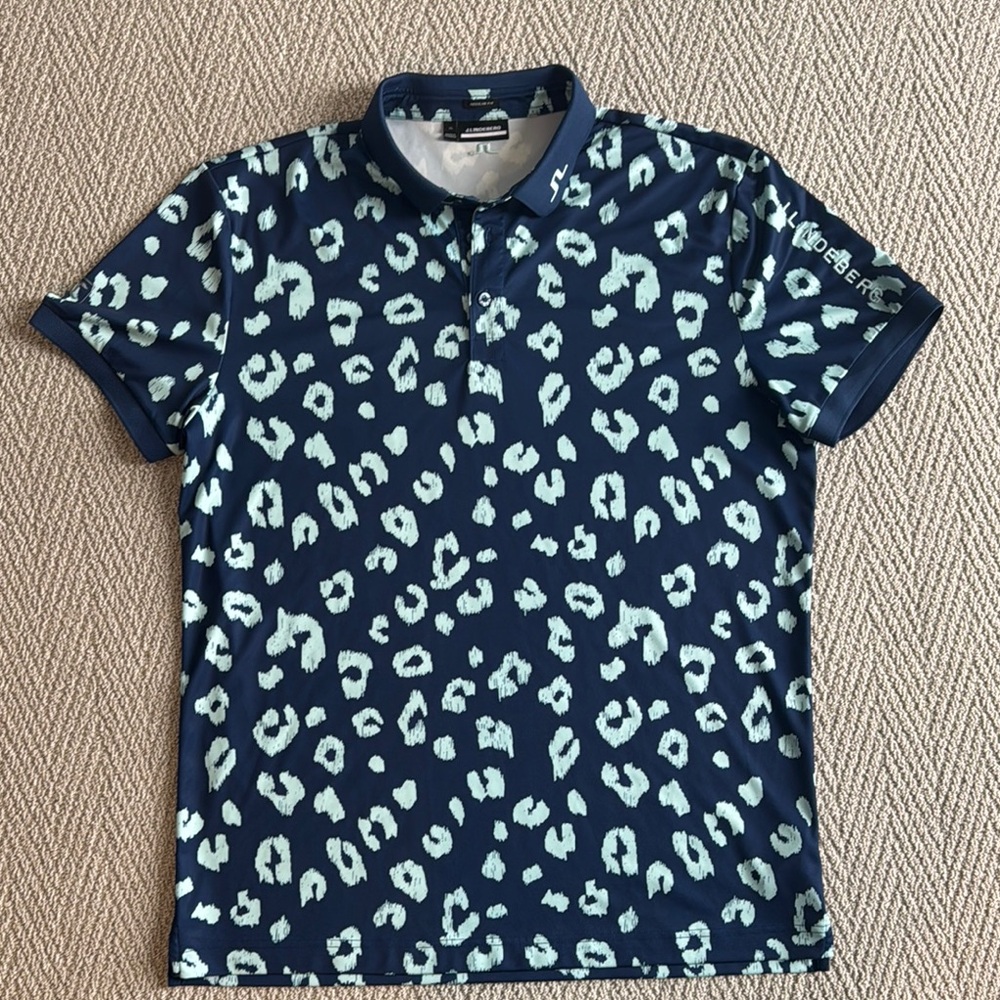 J. Lindeberg leopard print golf shirt